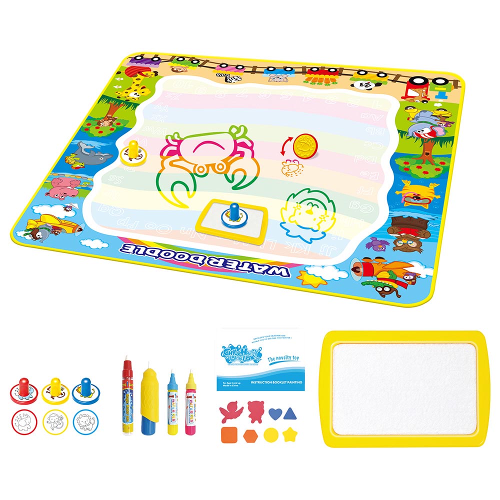 Sarzi 40x32 Inches Luminous Doodle Drawing Mat Glow in The Dark, Extra Large Water Drawing Mat Toddler Toys Xmas Gifts, Paint Writing Color Mat Kids Toys