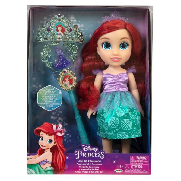 Disney Princess Ariel Core Doll Set with Tiara and Royal Wand - Multicolor